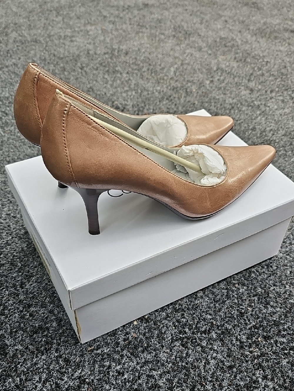 Calvin Klein Women's 7 Dolly Pearlized Metallic Nude Pointed Toe Pumps - Picture 5 of 9